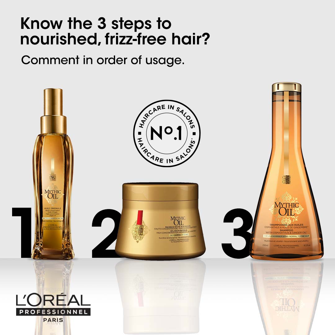 L'Oreal Mythic Oil Pack For Fine Hair (Shampoo 250ml+Masque 200ml)