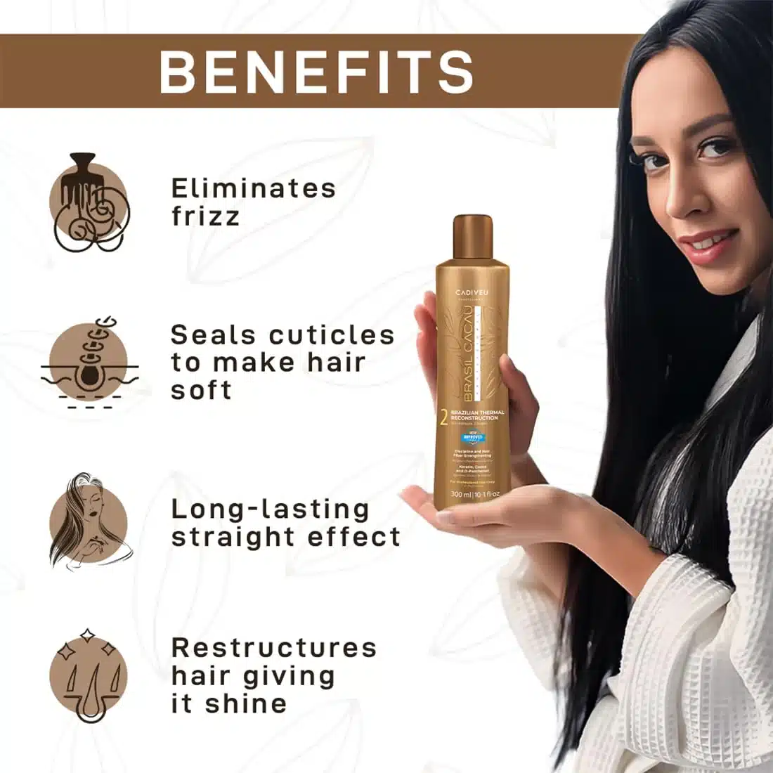 Cadiveu Brasil Cacau Brazilian Thermal Reconstruction Keratin Treatment Brasil Cacau BTR Treatment