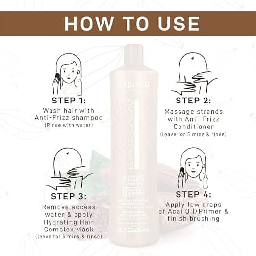 Cadiveu Brasil Cacav Anti frizz Shampoo use 1l Cadiveu Brasil Cacav Anti frizz Shampoo