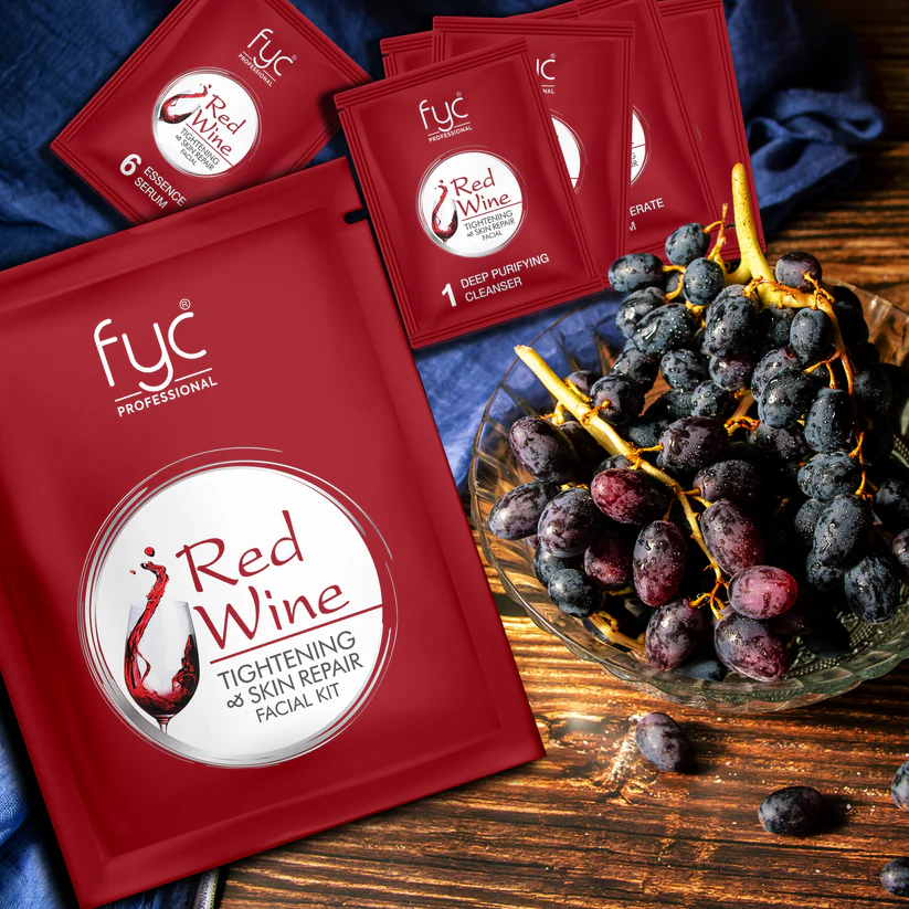 FYC Red-Wine Facial Pouch new FYC Red-Wine Facial Pouch - Tightening & Skin Repair Kit (5X55g Pack)