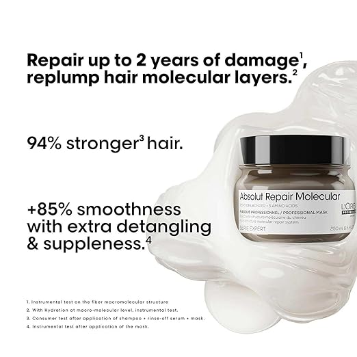 L'Oréal Professionnel Absolut Repair Molecular Cream Mask L'Oréal Professionnel Absolut Repair Molecular Cream Hair Mask - 250ml