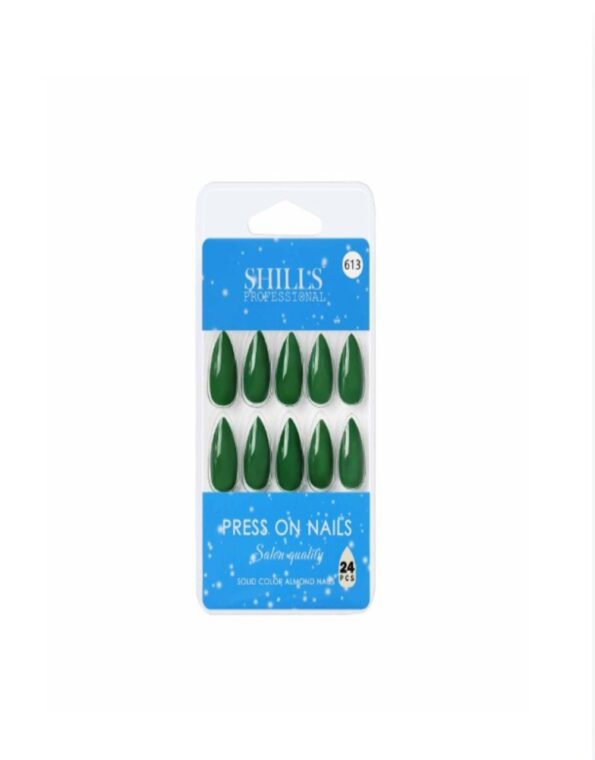 Shills Professional Reusable Press on Nails Almond Green