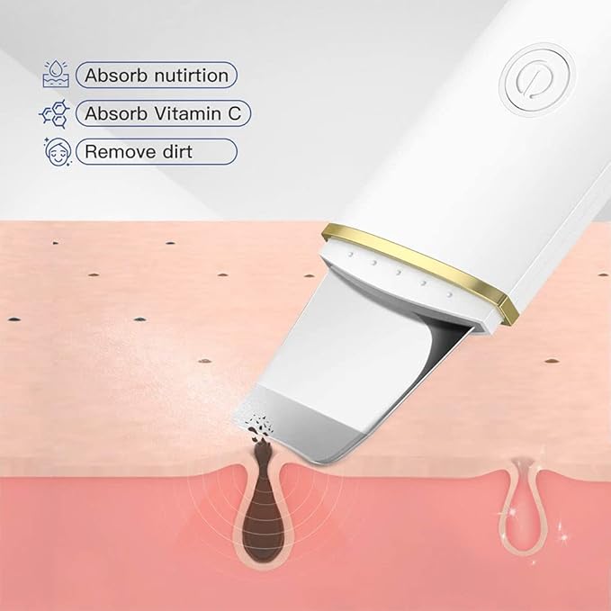 White Sugar Beauty Ultrasonic Shovel Machine for Facial Skin Scrubber--