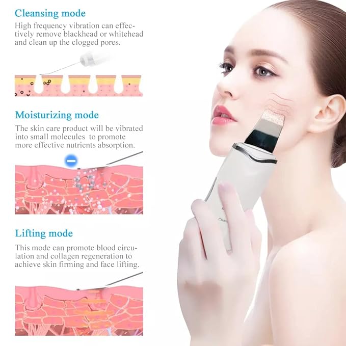 White Sugar Beauty Ultrasonic Shovel Machine for Facial Skin Scrubber use