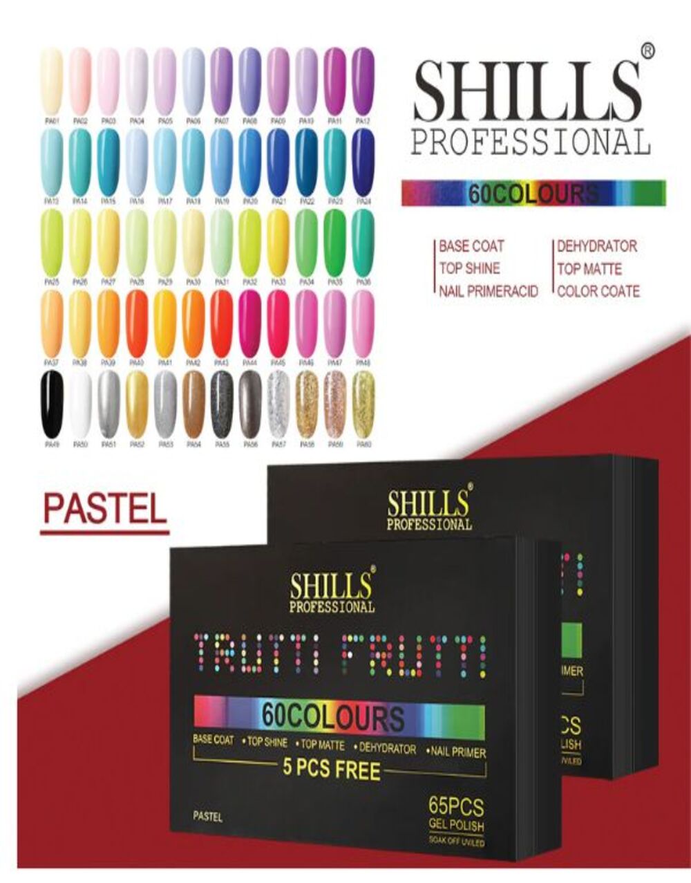 White Sugar Beauty World (24) (1) Shills Professional Gel Polish Kit- 65pcs