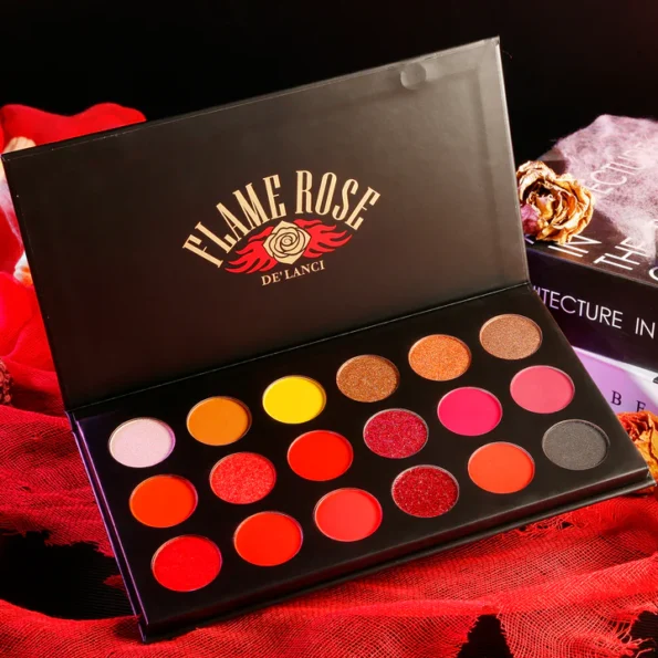 DE'LANCI New Flame Rose Eyeshadow Palette-18 Colors