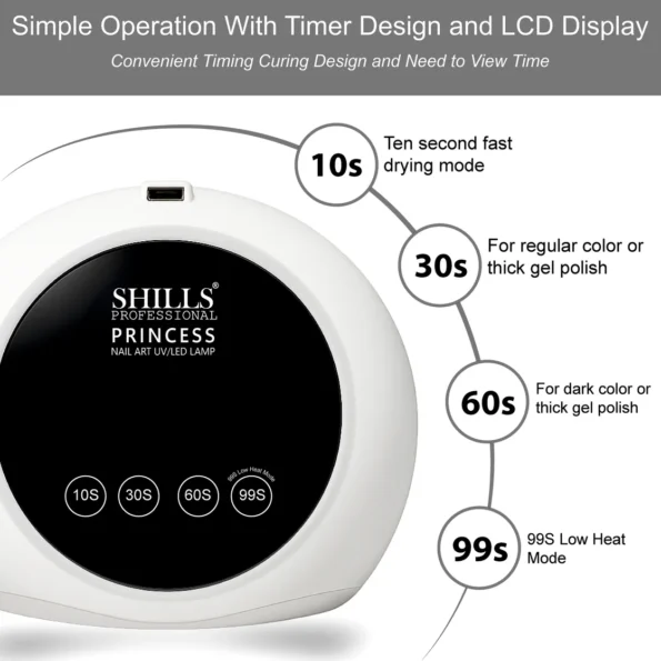 Shills Professional Princess Nail UV-LED Lamp 128W
