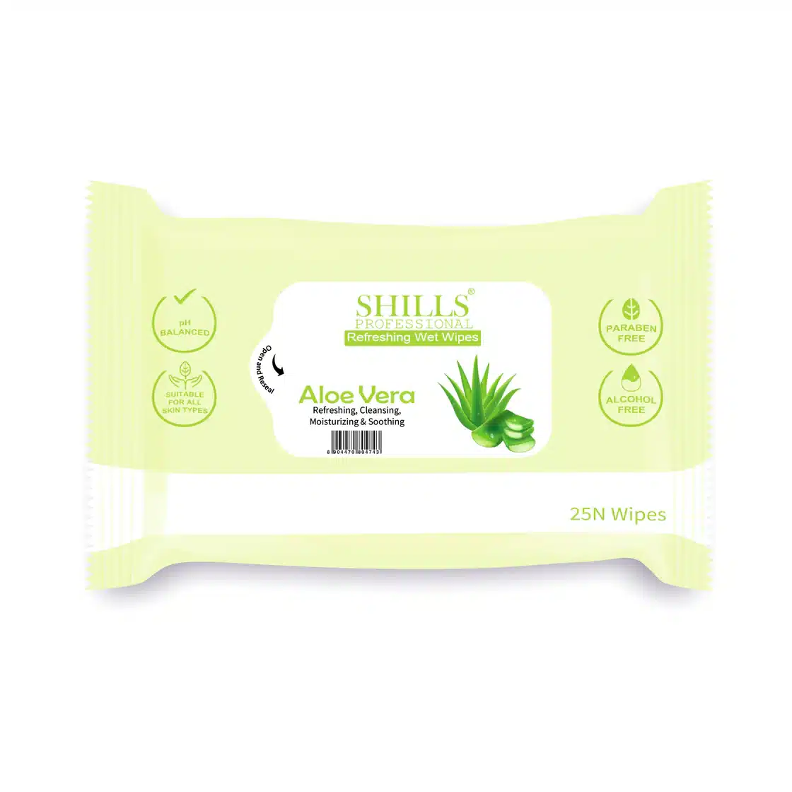 Shills professional wet wipes new pack Shills Professional Makeup Remover Wet Wipes Aloe-vera - 25Pcs
