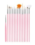 Shills Professional Nail Art Brush Set - Pink 15Pcs