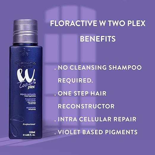 FLORACTIVE PROFISSIONAL W Two Plex Nanoplastia Rich Hair Treatment For Color Protection & Hair Fiber (120 Floractive Professional W Two Plex Nanoplastia Rich Hair Treatment - 120ml