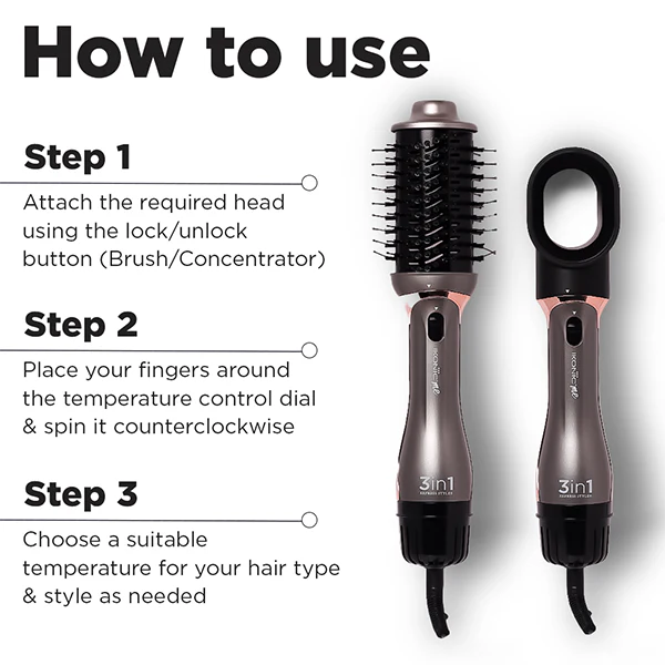 Ikonic Me 3 in 1 Express Styler Hair Styler5 Ikonic Me 3 in 1 Express Hair Styler