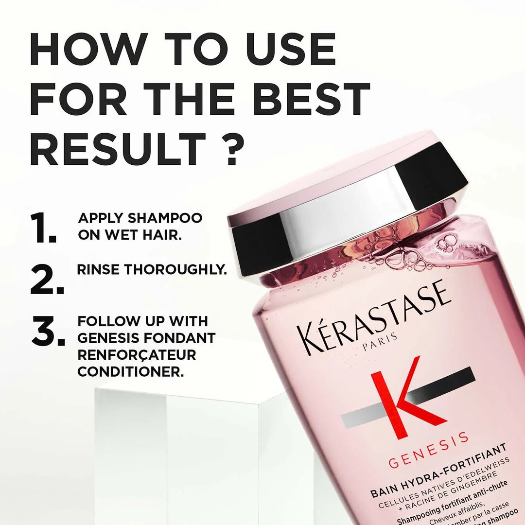 Kerastase Genesis Bain Nutri-Fortifiant Anti-Hair Fall Shampoo - 250ml use Kerastase Genesis Bain Nutri-Fortifiant Anti-Hair Fall Shampoo - 250ml