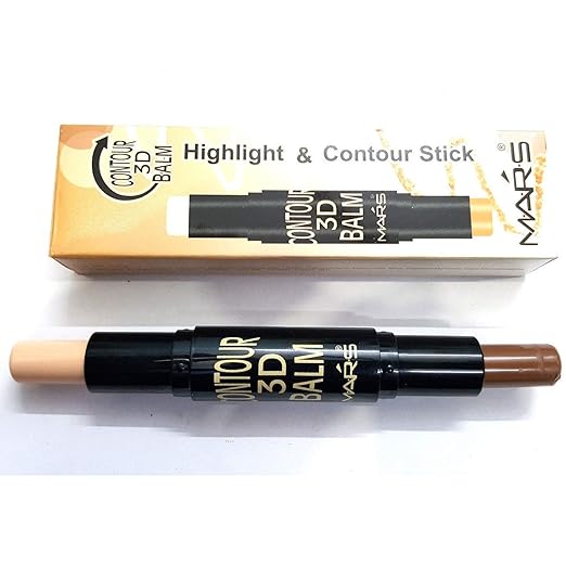 MARS 2 in 1 BB Highlight and 3D Contour Balm Stick, Multicolor- MARS 2 in 1 Contour 3D Balm Stick