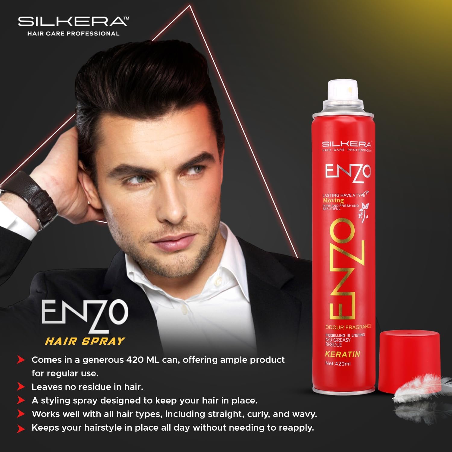 SILKERA Enzo Extra Strong Hair Spray -420ml SILKERA Enzo Extra Strong Hair Spray - 420ml