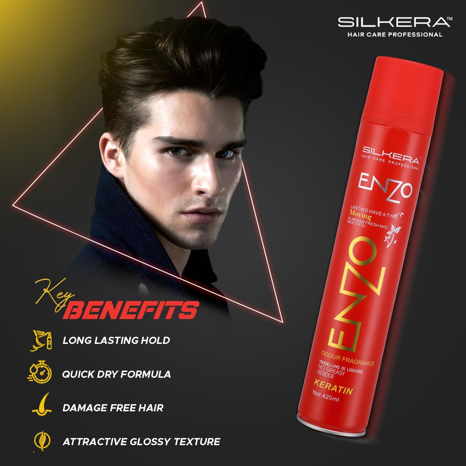SILKERA Enzo Extra Strong Hair Spray bene SILKERA Enzo Extra Strong Hair Spray - 420ml