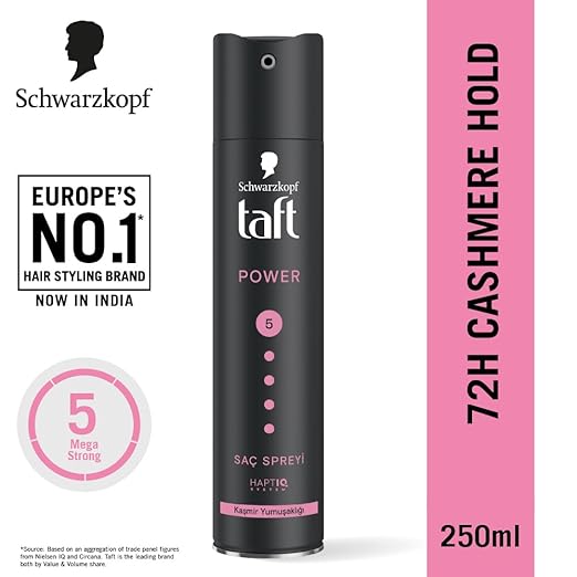 Schwarzkopf Taft Power Hair Lacquer Hold 250ml Schwarzkopf TAFT Power Hold 5 Hair Spray - 250ml