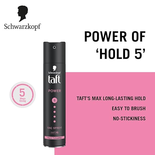 Schwarzkopf Taft Power Hair Lacquer Hold 5 Schwarzkopf TAFT Power Hold 5 Hair Spray - 250ml