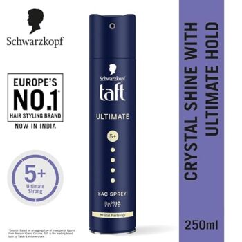 Schwarzkopf Taft Ultimate Hair Hold 5+ Crystal Shine Spray - 250ml
