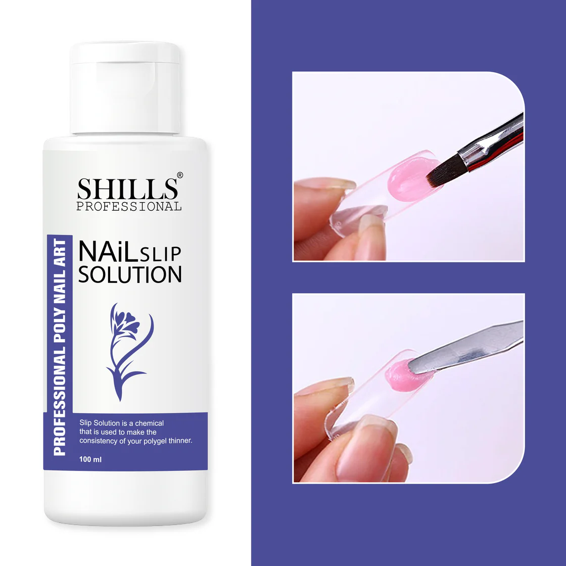 Shills Professional Poly Gel Nail Slip Solution 100ml new Shills Professional Poly Gel Nail Slip Solution-100ml