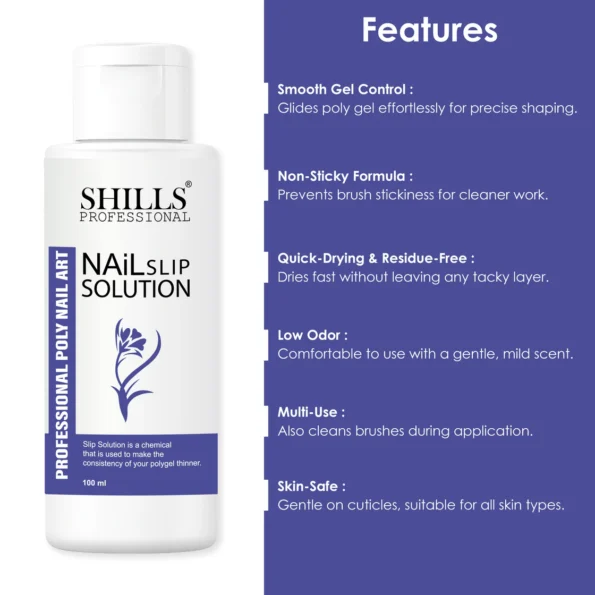 Shills Professional Poly Gel Nail Slip Solution-100ml