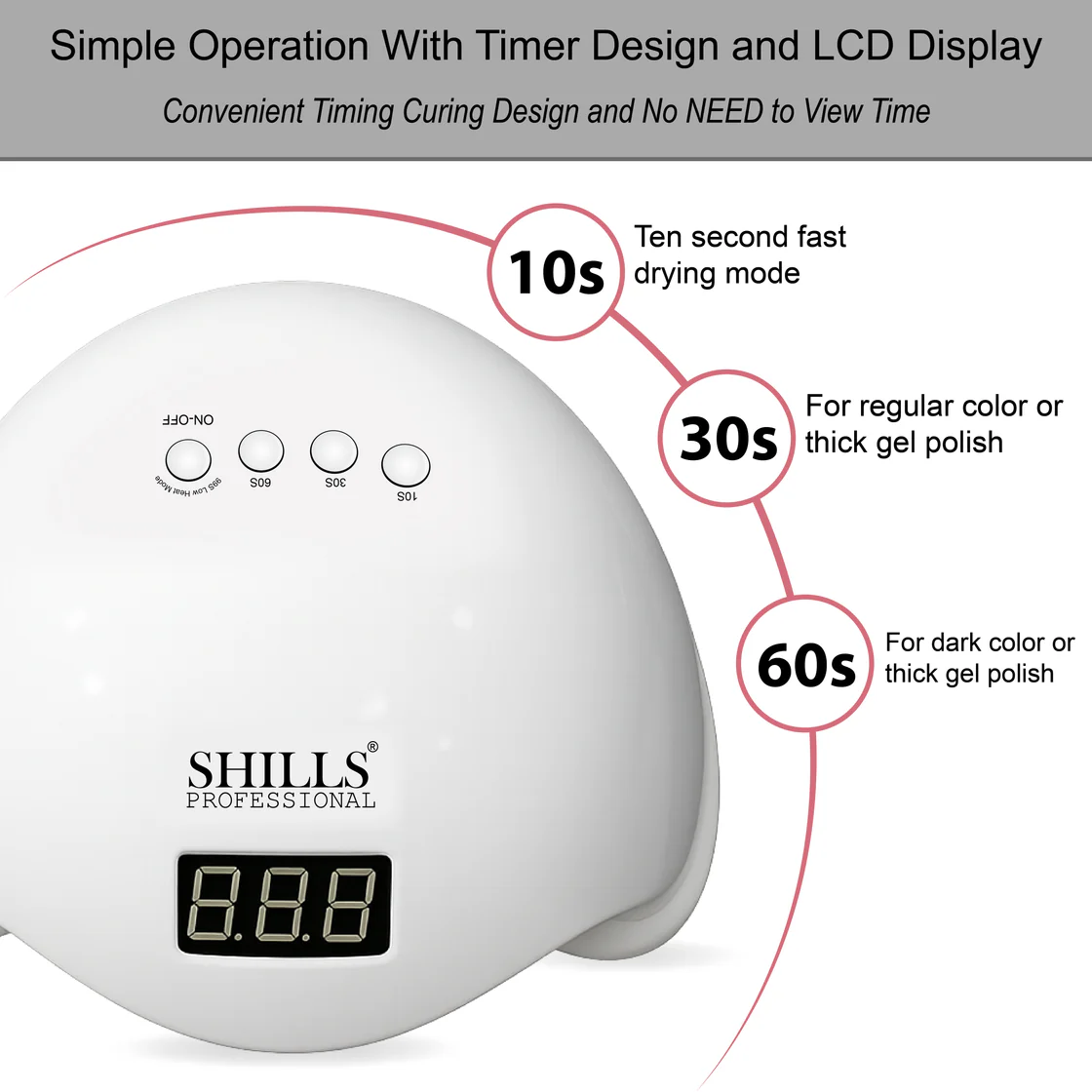 Shills Professional SHILLS 5 48W UV-LED Nail Lamp conytral Shills Professional SHILLS 5 UV-LED Nail Lamp - 48W