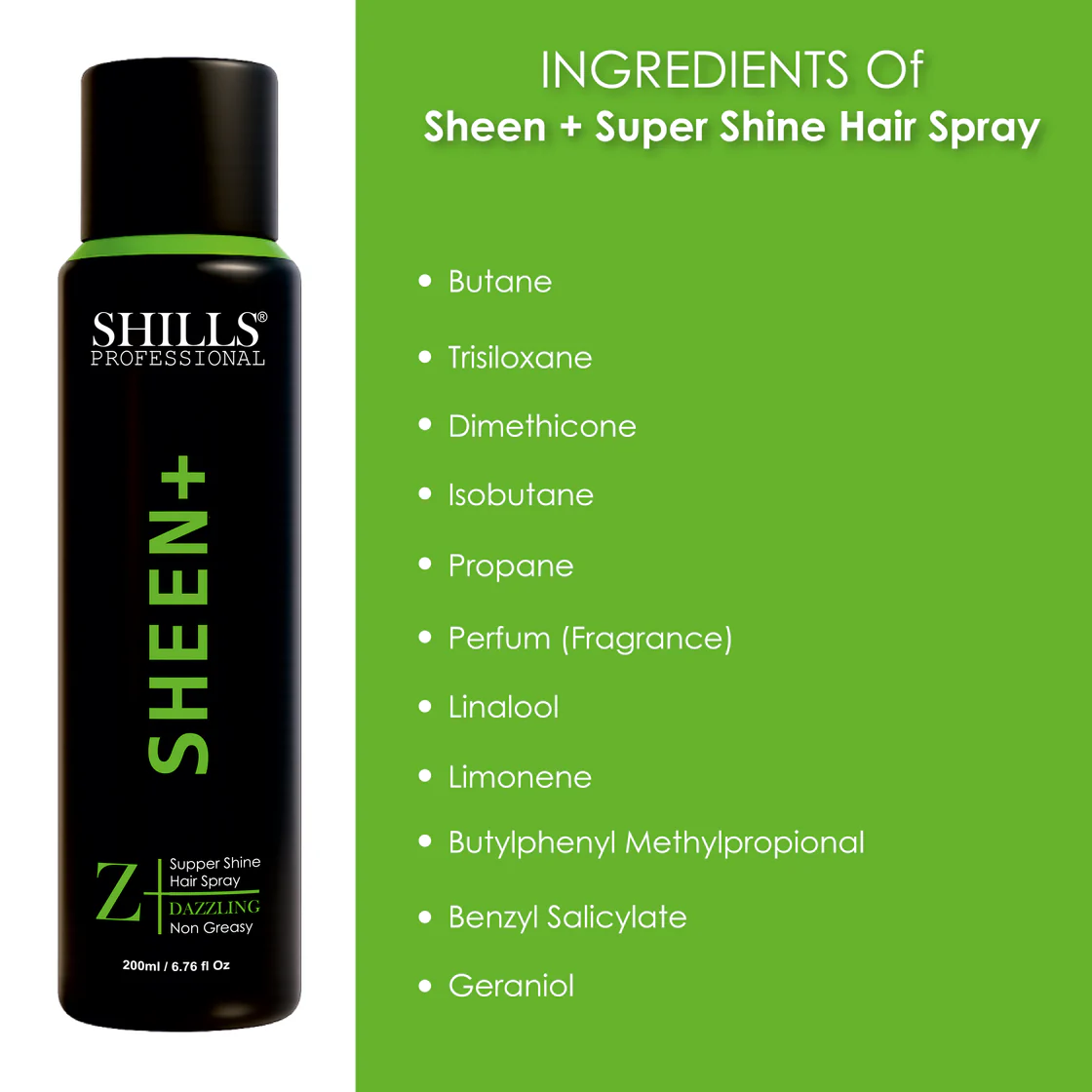 Shills Professional Sheen+ super shine hair spray 200 Shills Professional Sheen+ Super Shine Hair Spray - 200ml