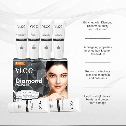 VLCC Diamond Facial Kit - 60g new pack VLCC Diamond Facial Kit - 60g