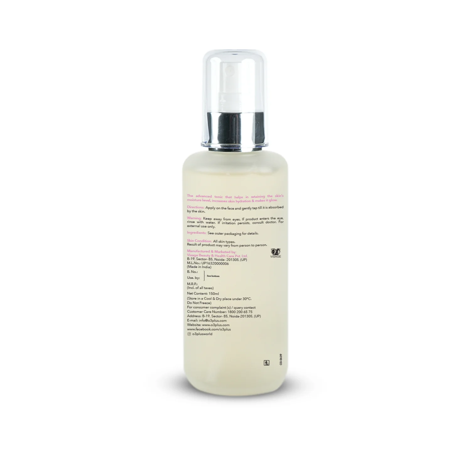 o3+ Whitening Tonic For Smoother Younger Facial Skin, 150 Ml N O3+ Whitening Tonic For Smoother Younger Facial Skin - 150ml