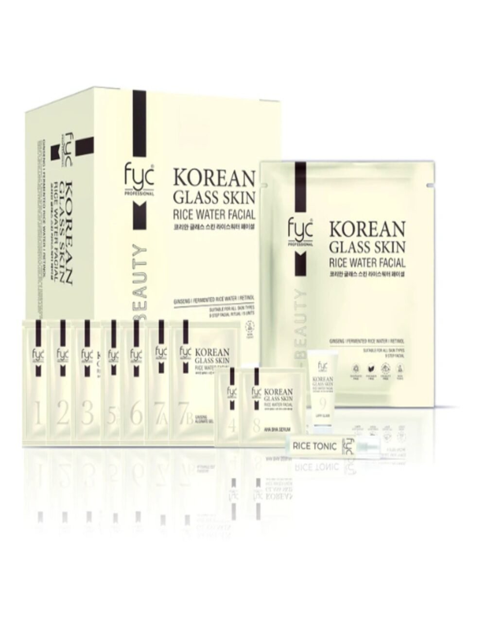 White Sugar Beauty World (89) (1) FYC Korean Glass Skin Rice Water Facial Kit