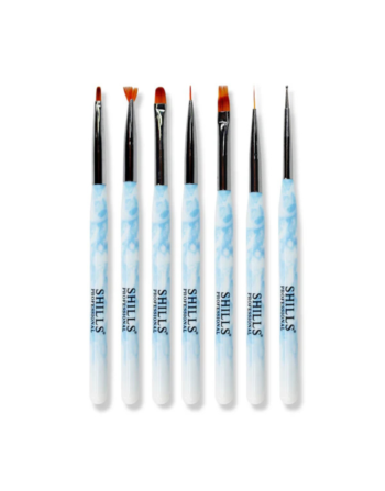 Shills Professional Nail Art Brush Set Sky Blue 7 Pcs