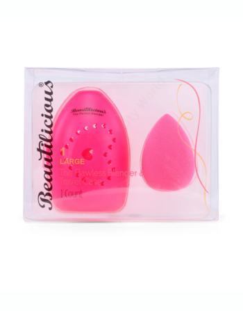 Beautilicious Flawless Blender With Travel Case - Teardrop Pink