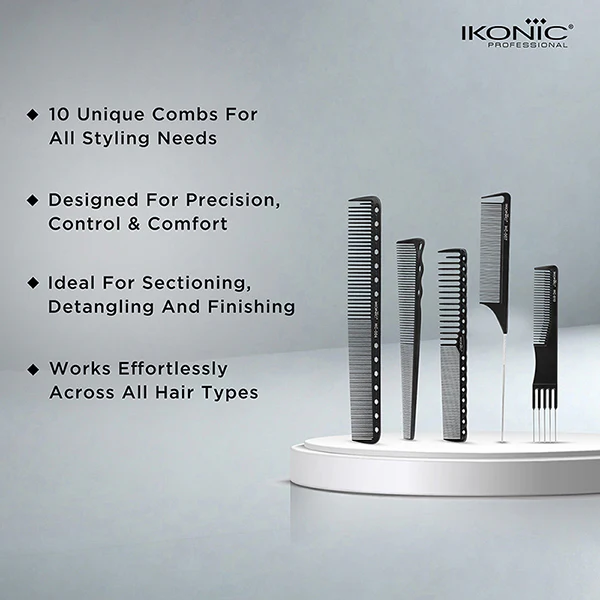 Ikonic Professional Hair Dressing Comb Set3