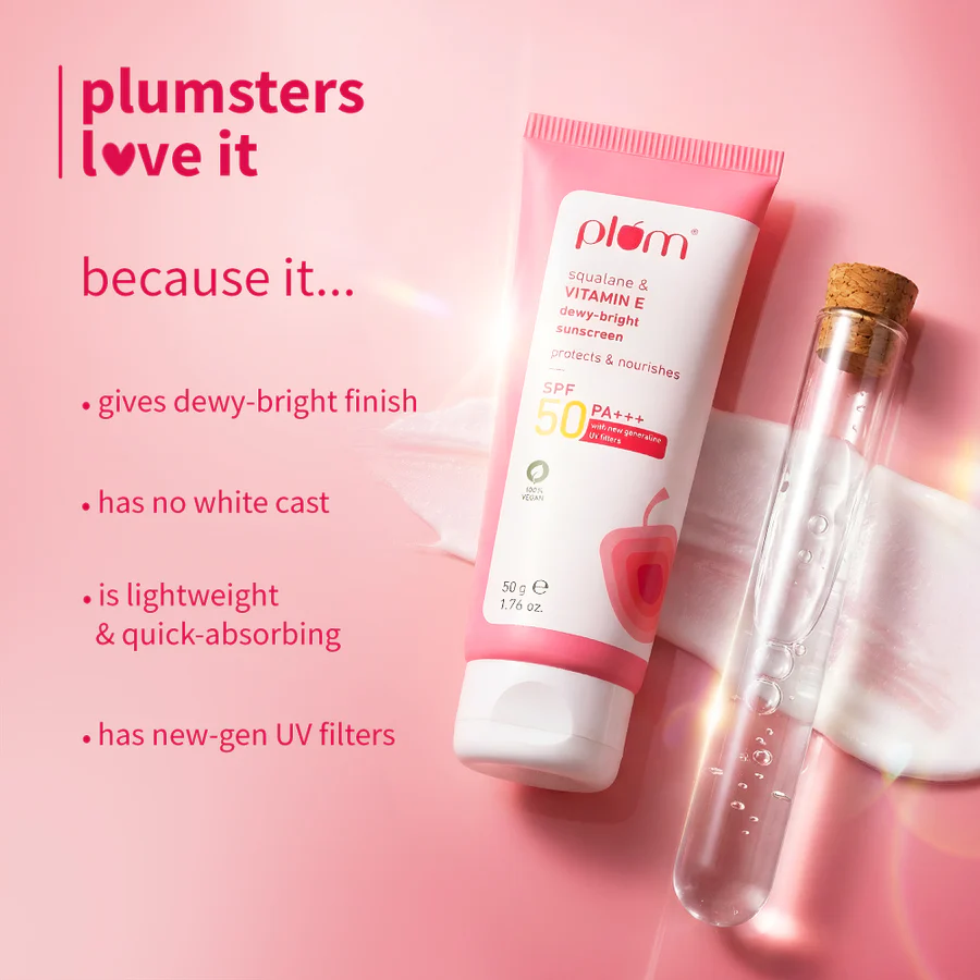 Plum Squalane & Vitamin E SPF 50 PA+++ Dewy-Bright Sunscreen3