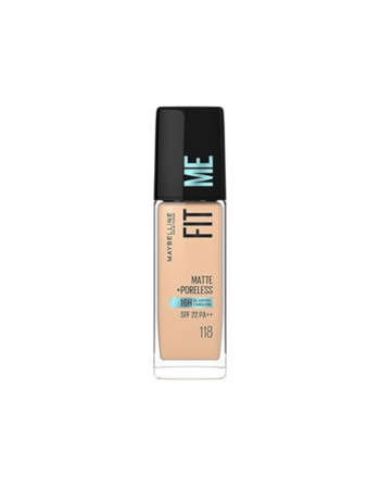 Maybelline Fit Me Matte+ Poreless Foundation 118 Light Beige (30ML)