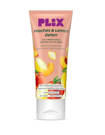 Plix Peaches & Lemon 3-in-1 Detan Face Wash, Scrub & Mask (100ml)