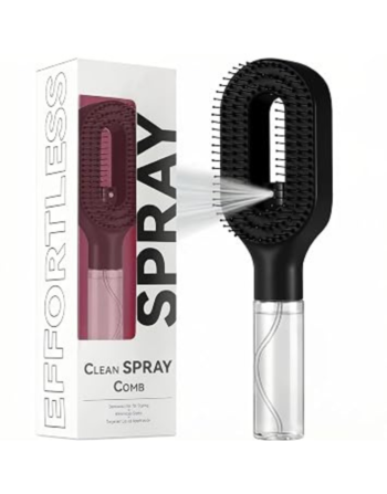 YUNAREE 2-in-1 Hair Spray Comb & Detangling Brush – Black