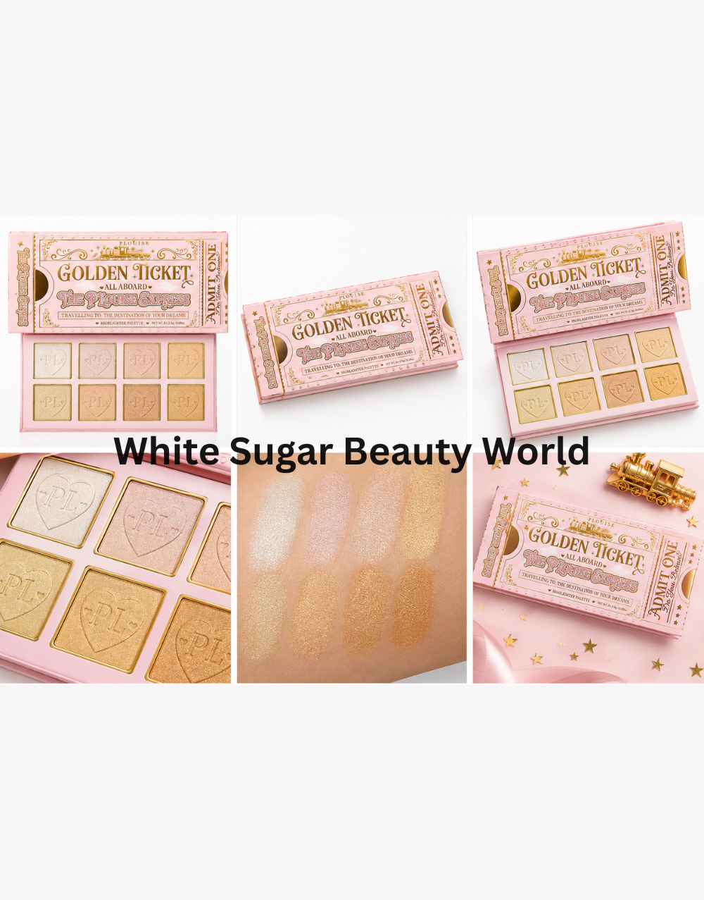 White Sugar Beauty World - 2026-09-25T104812.197 P.Louise Golden Ticket All Aboard Highlighter Palette – 8 Shades